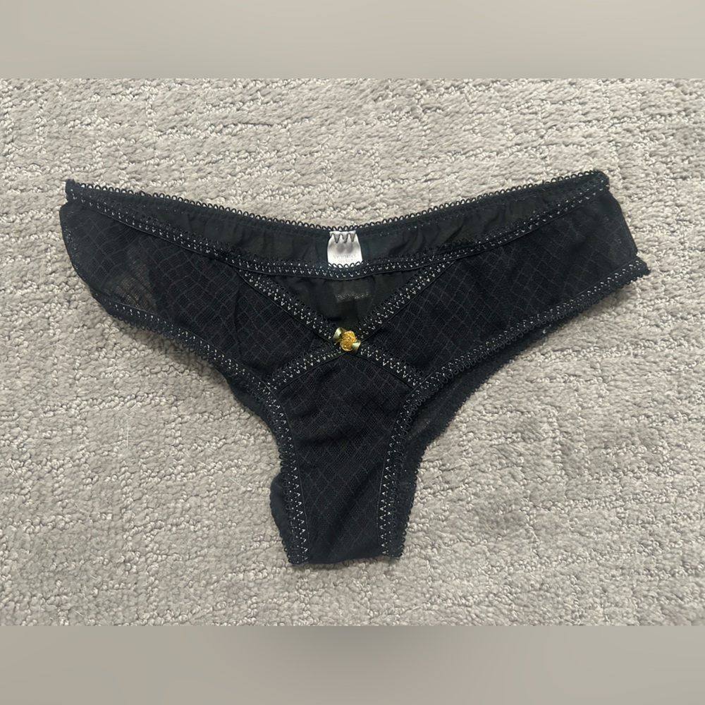 Victoria’s Secret Black Sheer Lace Panties – Size Small